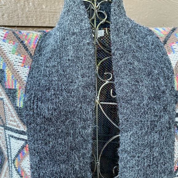 Debut Aztec Print Oversized Open Draped Cardigan Sweater S/M - Picture 7 of 14